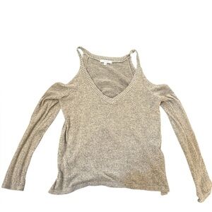 Active USA Gray Off-the-Shoulder Sweater